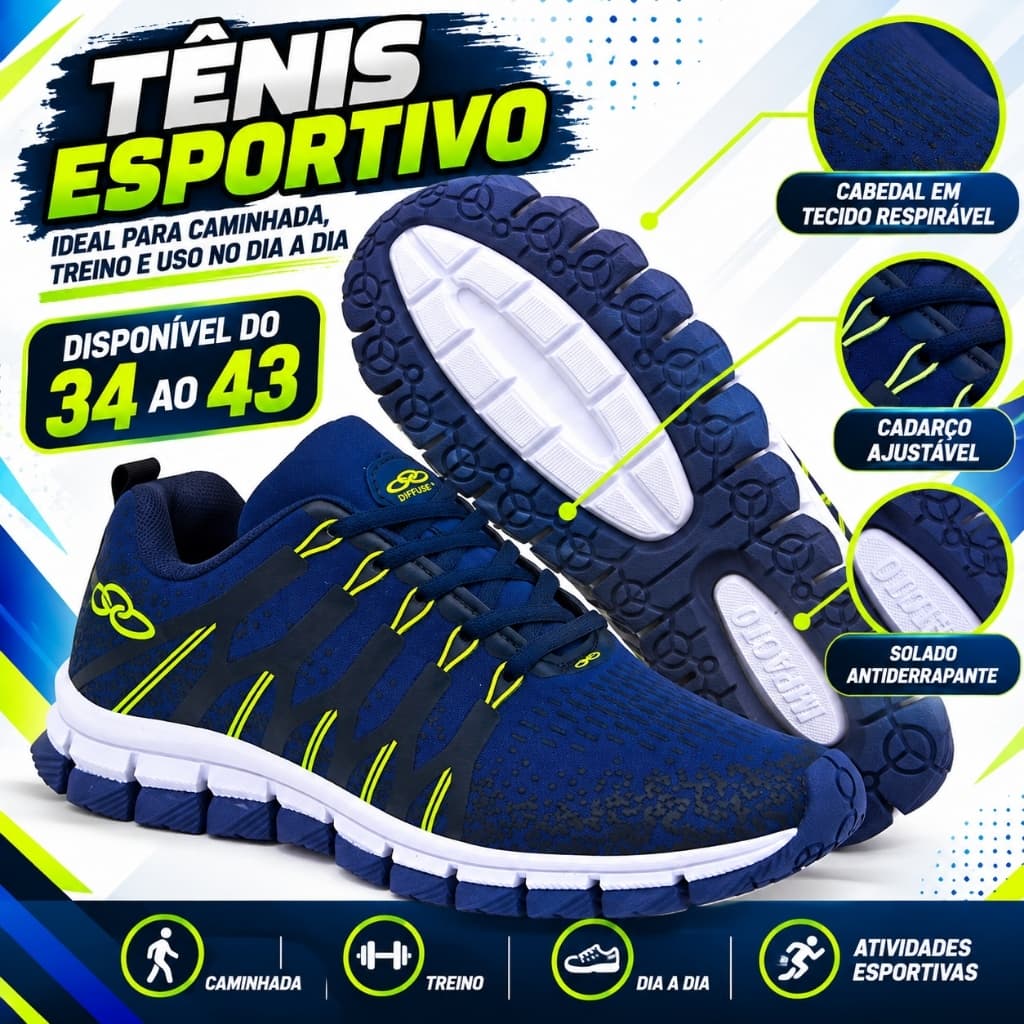 Tênis academia caminhada treino corrida leve esportivo 34 ao 43 masculino e feminino tenis sapatos esportivos promoção
