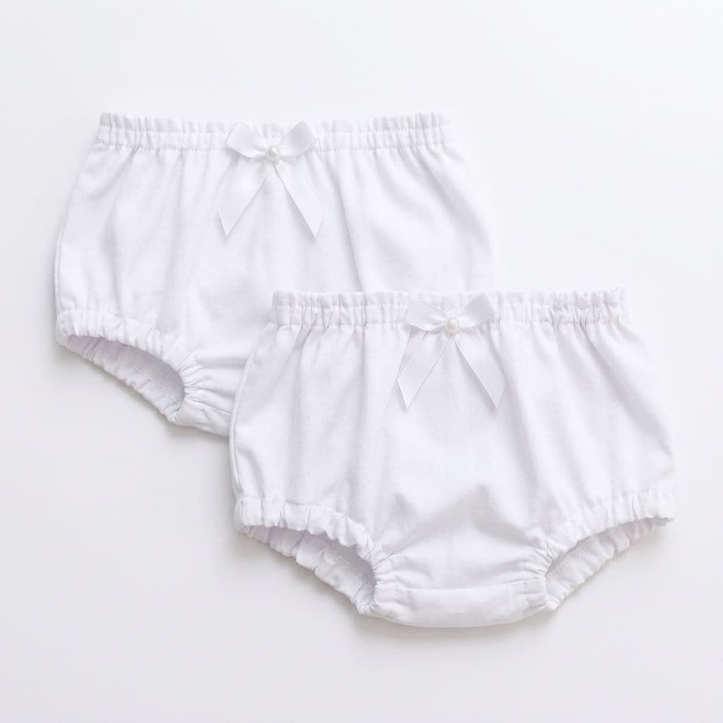 Calcinha Tapa Fralda Clássica Bebe Menina 100% Algodão Premium Forrada Monte seu Kit Branca Batizado Festa Mesversário