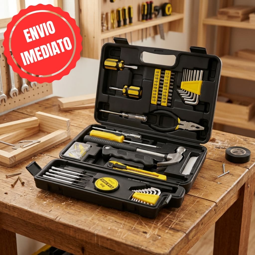 Kit Ferramentas Mecânica 200 Peças Profissional Completo Jogo de Chave Soquete com Maleta Resistente