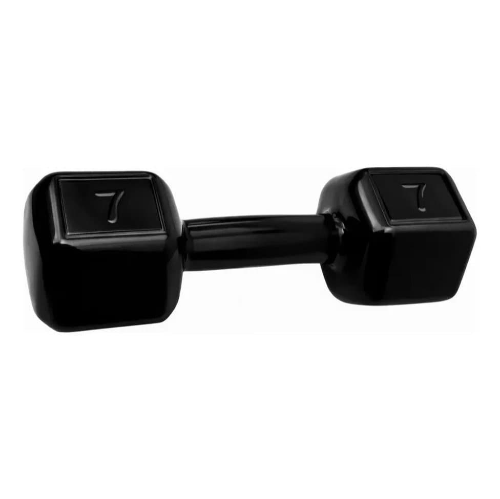 Halter 7kg Emborrachado Musculação Academia Treino Peso Anilha Halter Fitness Exercícios Ferduor Físicos Esporte
