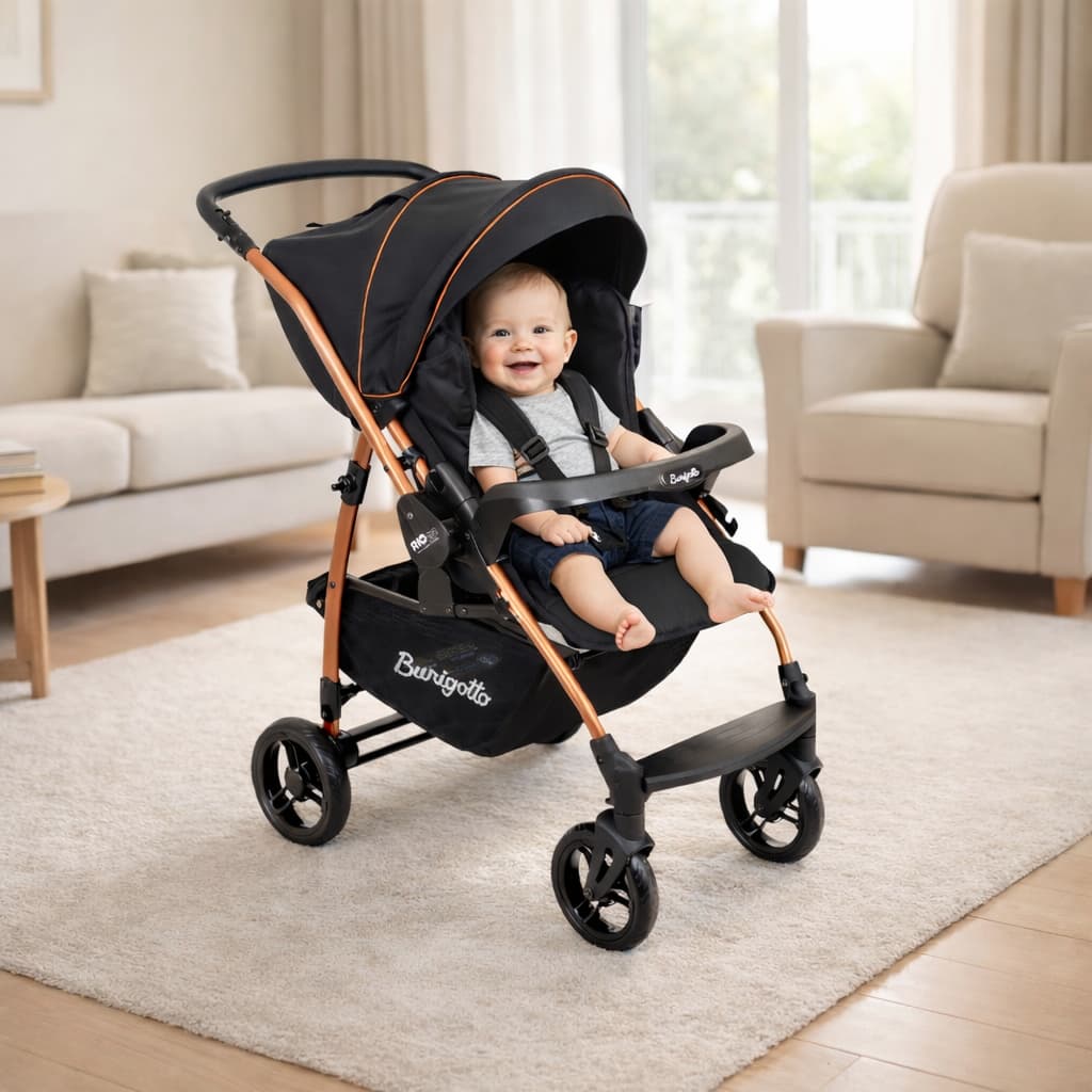 Carrinho de bebê para Passeio Infantil Suporta 22kg Burigotto Frente e Verso Posição