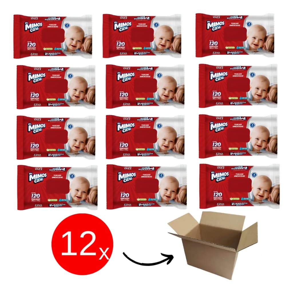 Kit 1440 Toalhas de Lenço Umedecido My Mimos Care Caixa Kit 12 Unidades