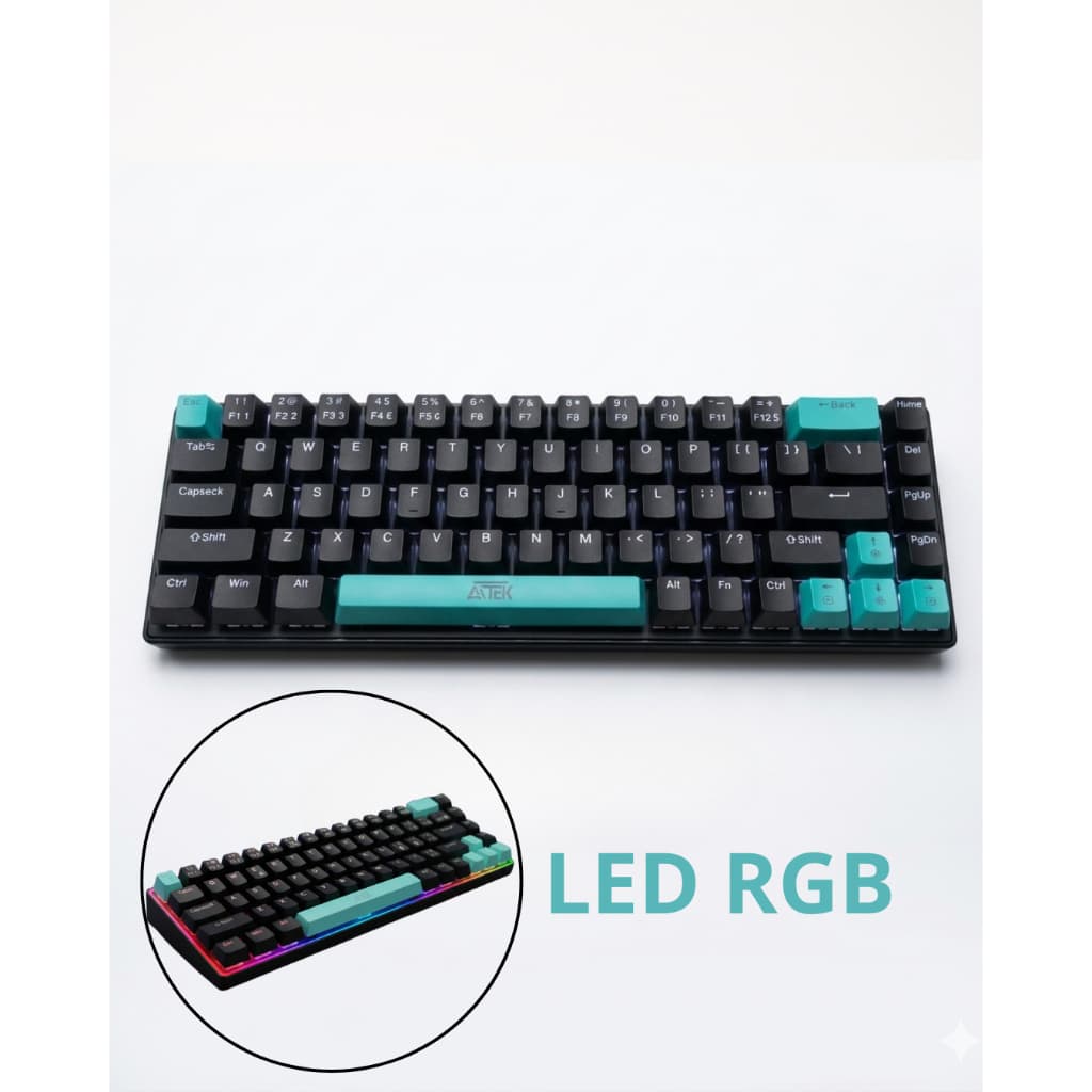 Teclado Mecânico Gamer 60% RGB LED USB Compacto Para PC Computador Setup Gamer