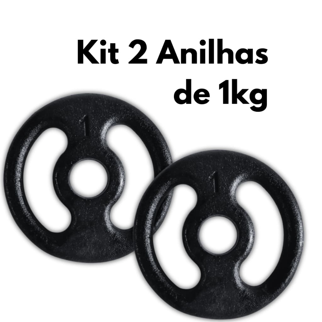 Kit Halteres 2x 1kg Musculação Academia Peso Treino Fitness