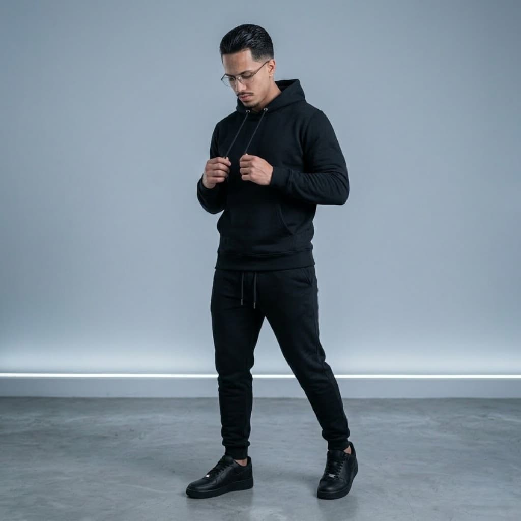 Conjunto Moletom Canguro e Calça Moletom Liso Unissex Flanelado