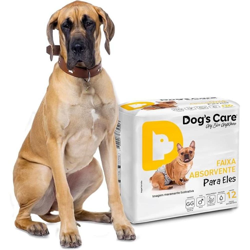 Fralda Higiênica Ajustável Antialérgica Descartável para Cachorro Macho Dog´s Care Tamanho: GG 12 Un