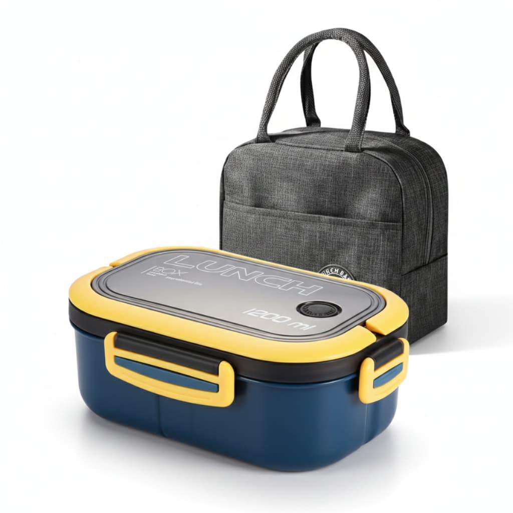 Kit Marmita E Bolsa Térmica Com Divisória Trabalho Fitness