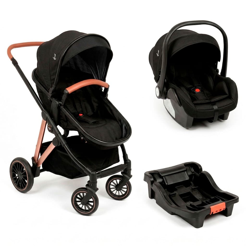 Carrinho Premium Baby + Bebê Conforto Florence Black/Preto