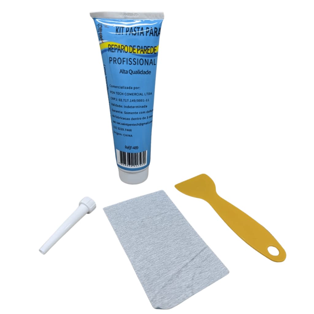 Massa Reparo Parede Rápido Kit Completo Com Espátula