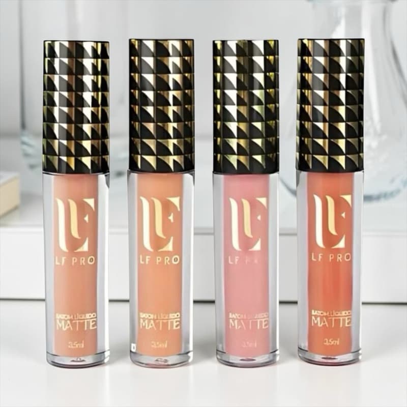 Batom Líquido Matte LF Pro Original - Alta Pigmentação e Longa Duração (5 Cores)