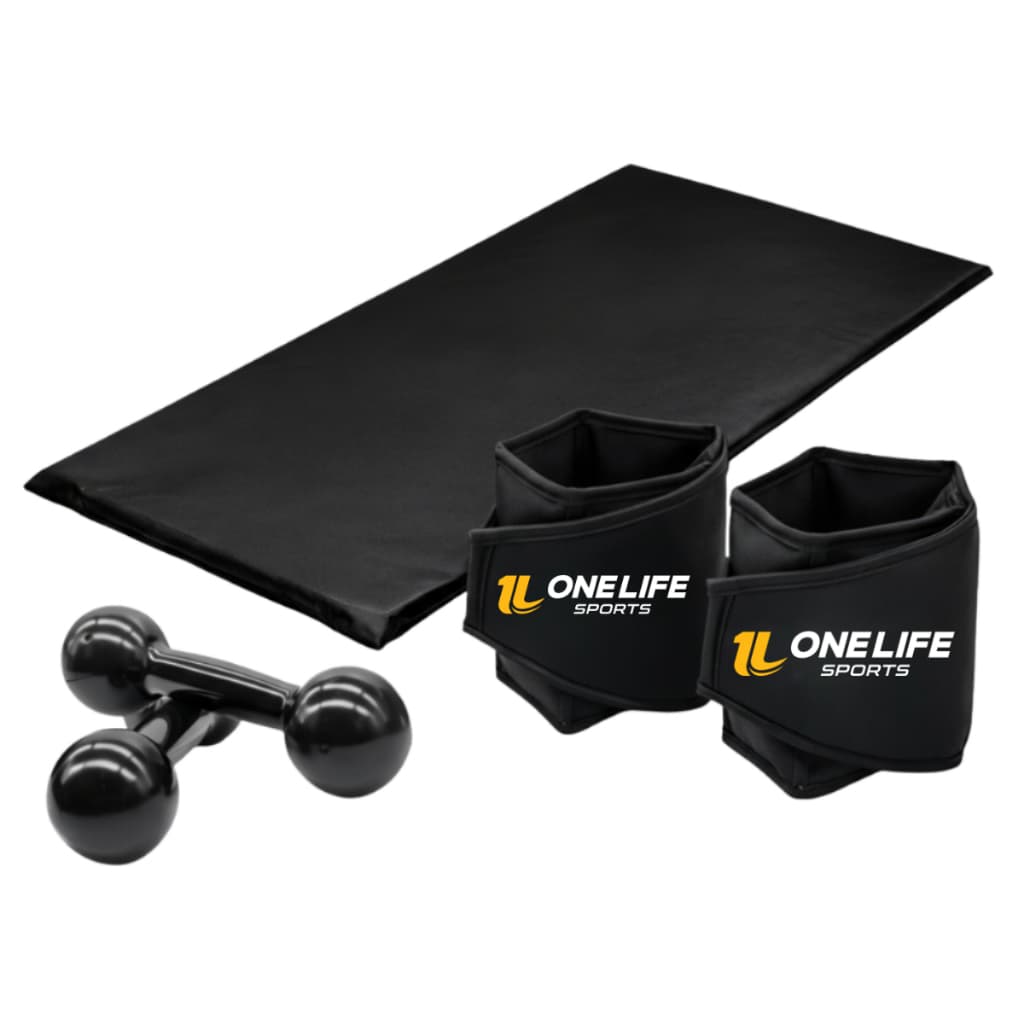 Kit Colchonete 90cm + Par Halter 1kg + Par Caneleira 2kg One Life Sports® | Treino Funcional em Casa