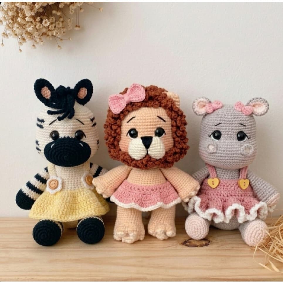 kit safari amigurumi croche / Kit safari menina / decoracao infantil