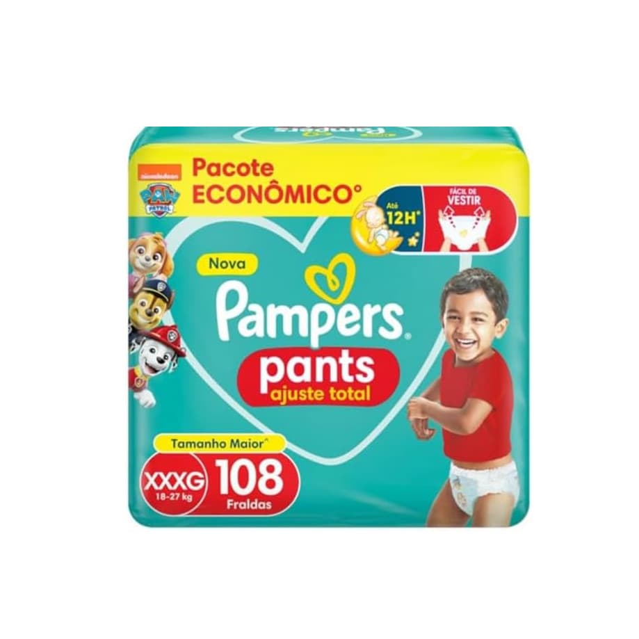 Fralda Pampers Pants Ajuste Total tamanho XXXG 108 Unidades
