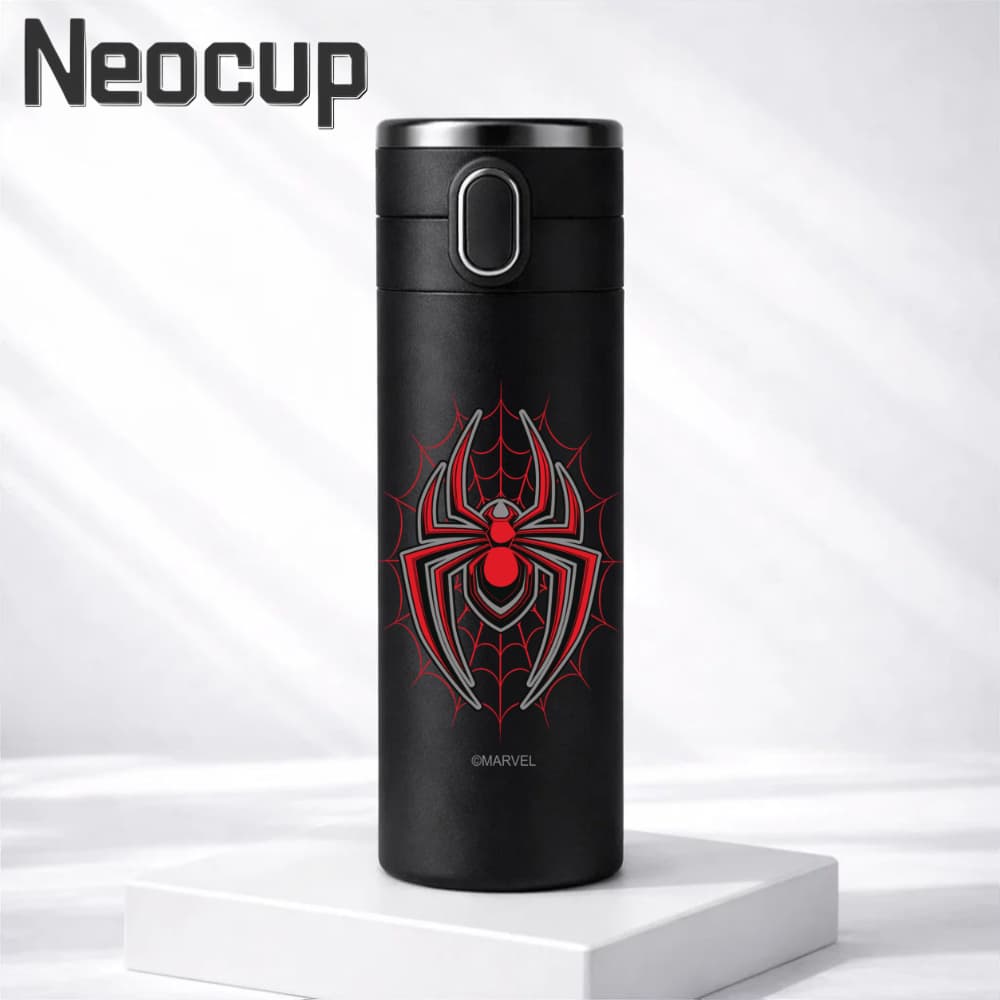Garrafa térmica Aço Inoxidável Super-herói Spider man Homem Aranha com termômetro digital 420ml