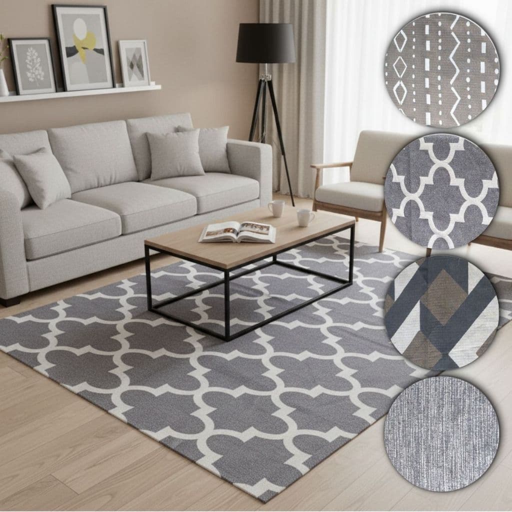 Tapete Para Sala Quarto Corredor Em Jacquard Antiderrapante Antialérgico Várias Estampas e Tamanhos