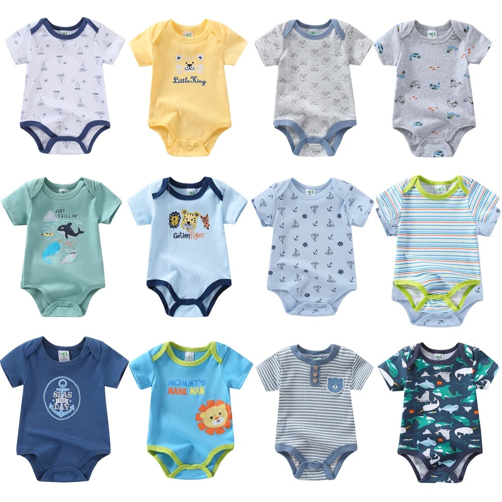 Pjamas De Bebê Body Bebê 1 Peça - Roupa Bebê 100% Algodão Premium para Menino e Menina 0 a 12 Meses