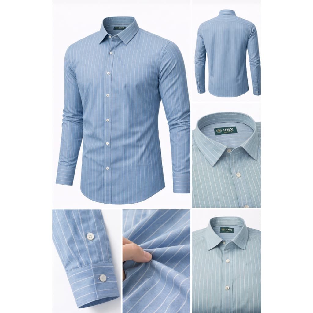 Camisa Social Masculina Slim Fit Manga Longa com Estampa Discreta Listrada