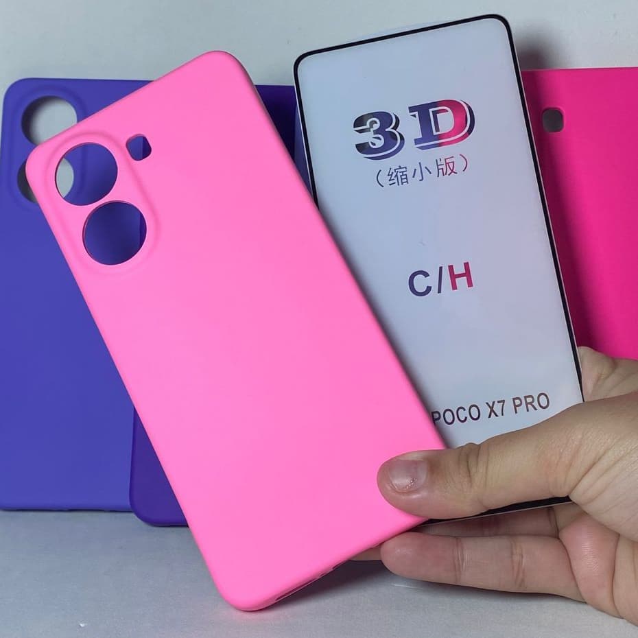 Capa Poco X7 PRO + Película 3D Kit Xiaomi Capinha Case Protetora Celular Silicone