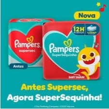Kit de fralda Pampers Supersequinha - 2 pacotes P - 84 fraldas