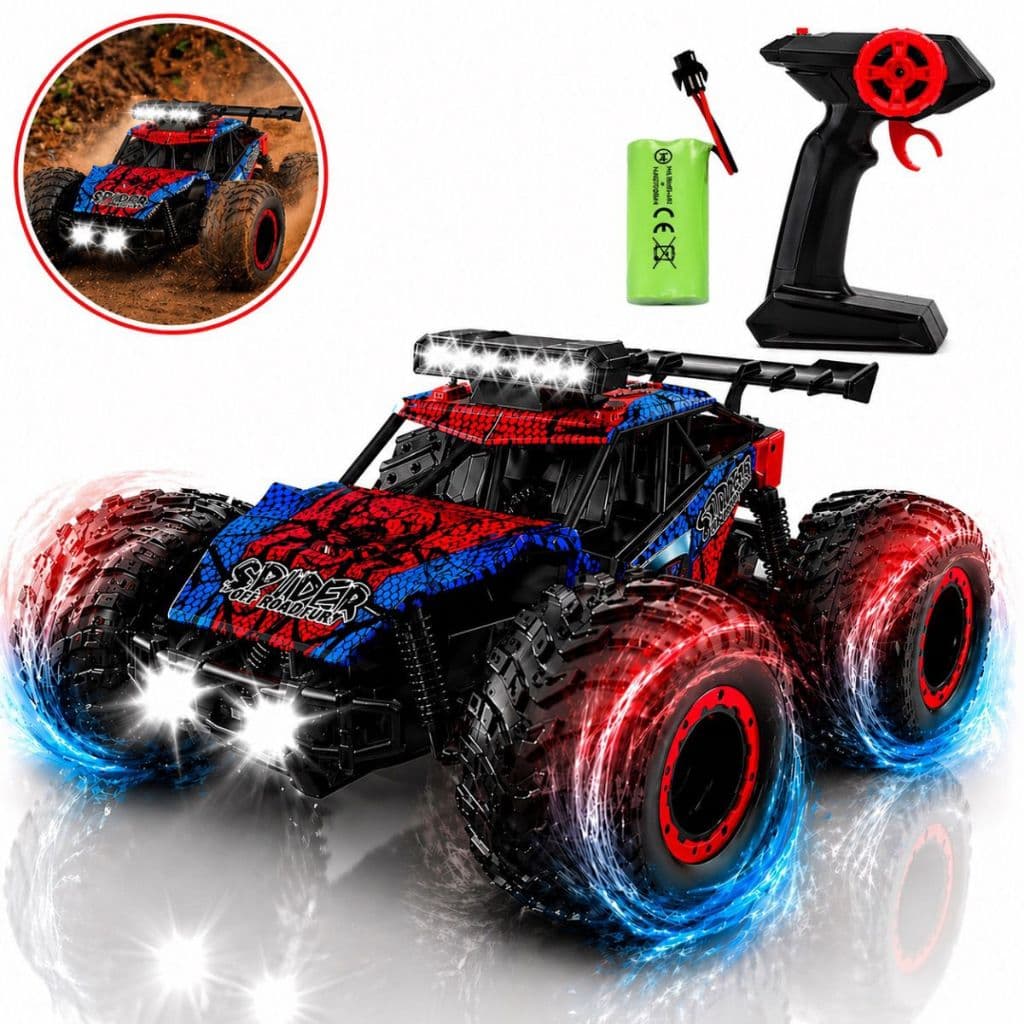 Carrinho Controle Remoto Recarregável Spider Rápido 4x4 Anda na Terra Brinquedo Infantil