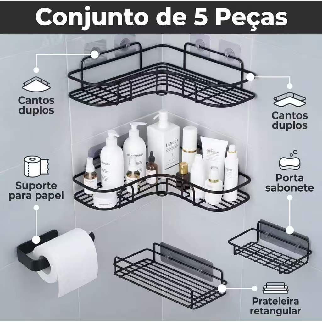 Prateleiras Adesivo Suporte Sabonete Organizador de Parede Para Banheiro Cozinha Shampo