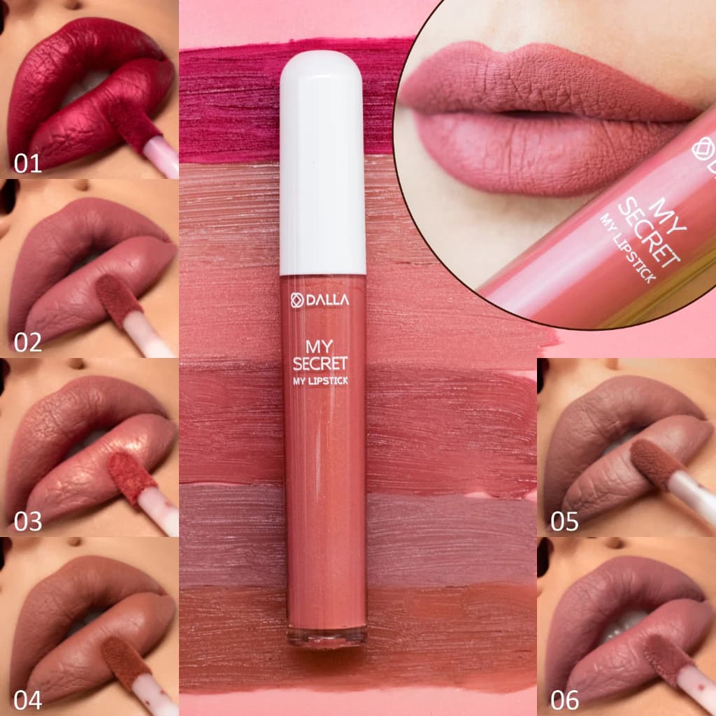 Novas Cores Batom Líquido Matte My Lipstick My Secret Dalla - Vegano / Hidrantate / Alta Pigmentação