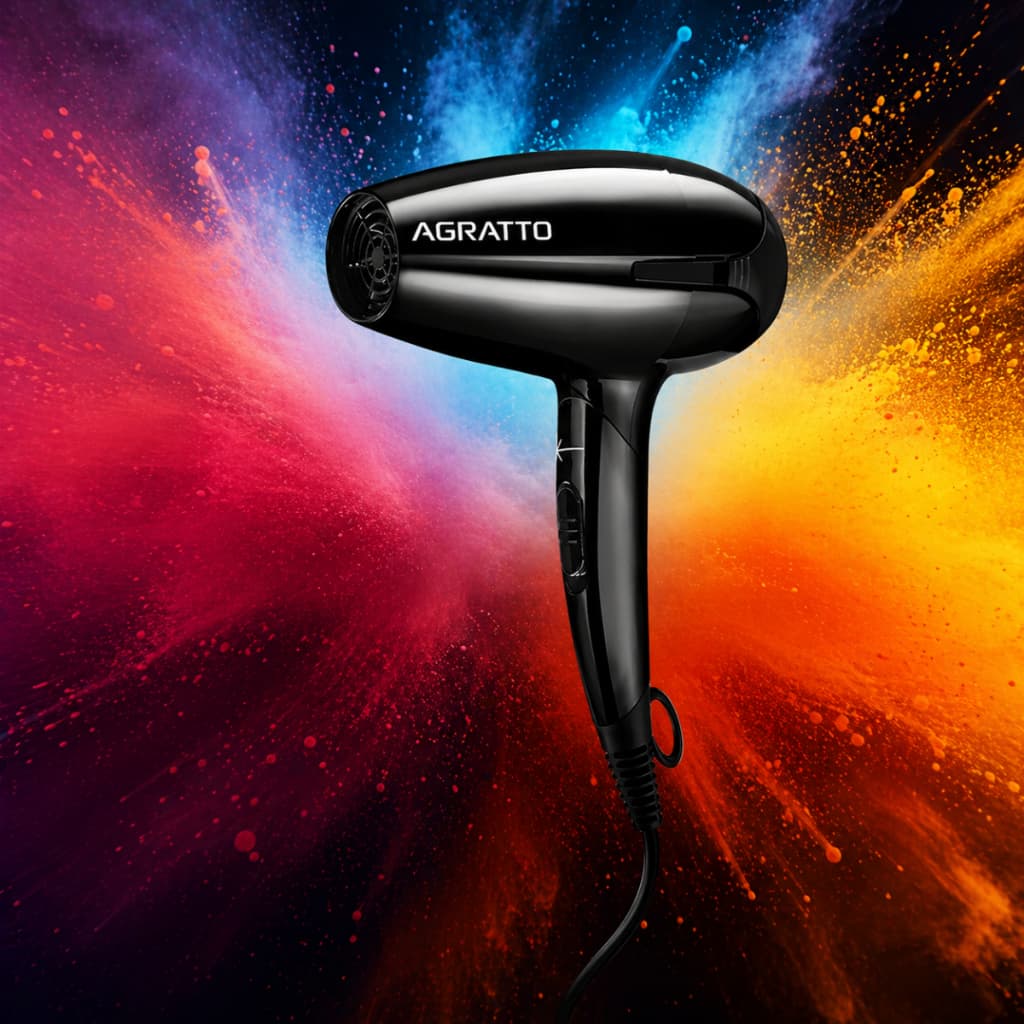 Secador de Cabelos Dobrável Portátil de Viagem 1800W Della Agratto Potente 127v ou 220v Compacto Profissional Bolsa Mala