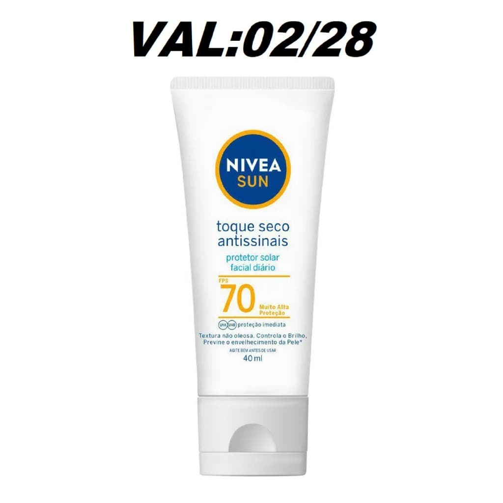 Protetor Solar Facial FPS 70 Nivea Sun 40ML(980397)