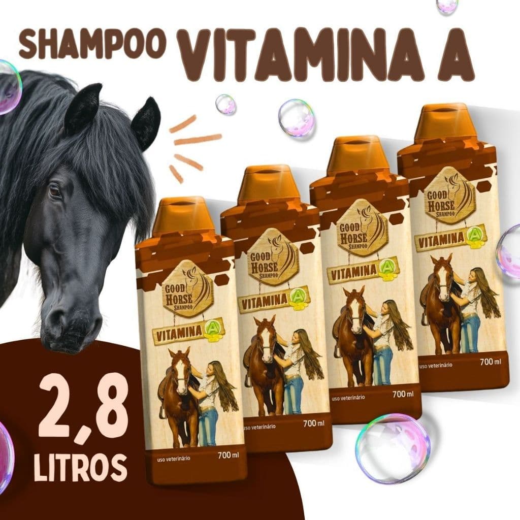 Kit com 4 Shampoo Para Cavalo Good Horse Vitamina A - 700 ML