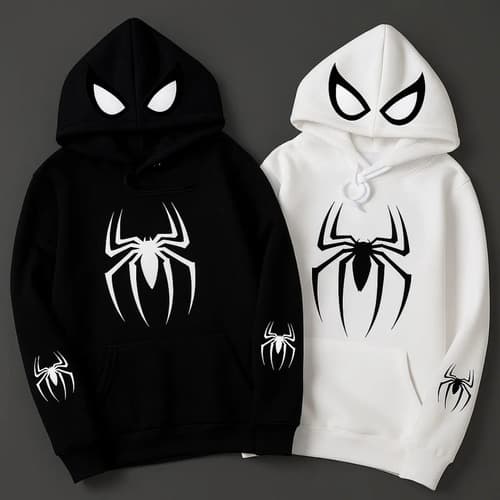 Kit Conjunto Moletom Canguru Blusa De Frio de Casal Spider Man Girl Fofo Love Namorados Streetwear Algodão Unissex