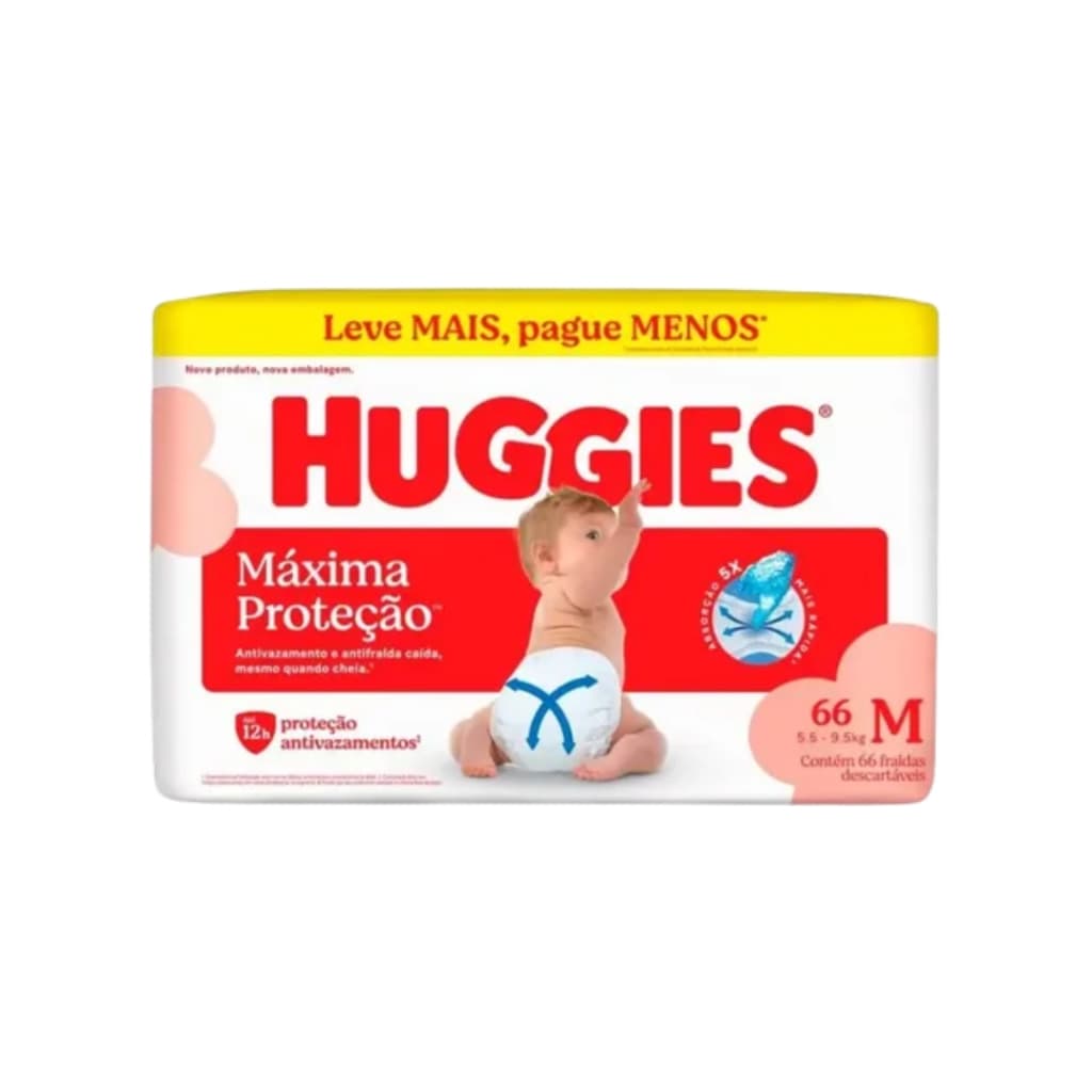Fraldas Huggies Supreme Care Hiper M Com 66 Unidades