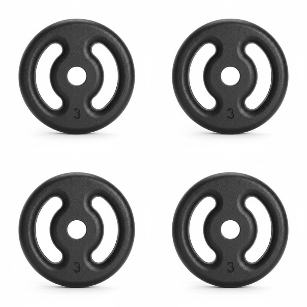 KIT 4 ANILHAS DE 3KG PESO ACADEMIA MUSCULAÇÃO EXERCÍCIOS FITNESS TREINO FUNCIONAL PREMIUM ALTA QUALIDADE XX TOP PRO MAX