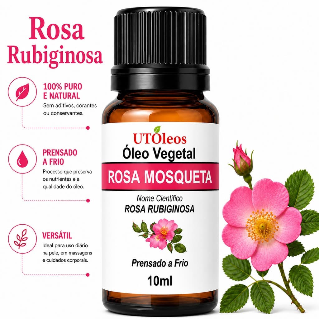 Óleo Vegetal De Rosa Mosqueta 100% Natural 10ml creme de corpo hidratante espar dos pés