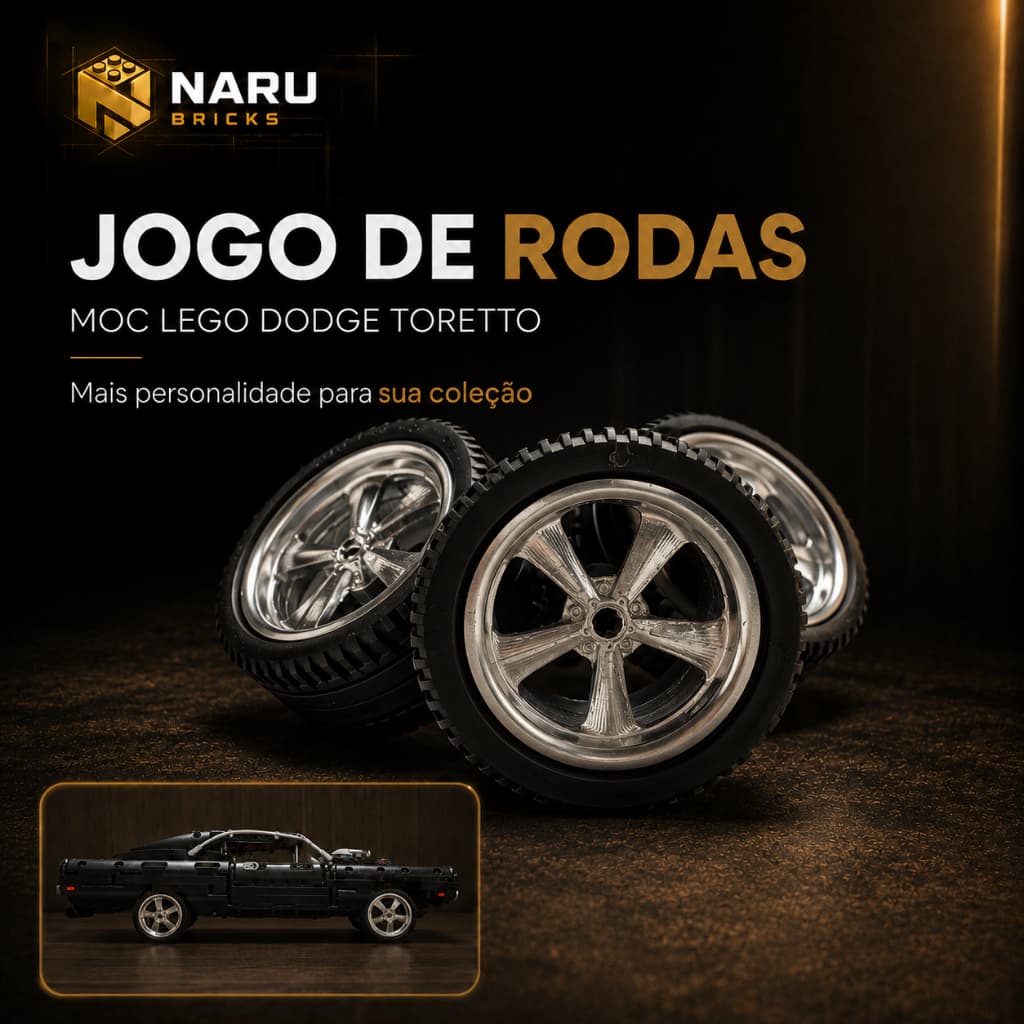 Jogo de Rodas Dodge Charger 1970 Toretto 42111 Escala 1:14 | Blocos de Montar