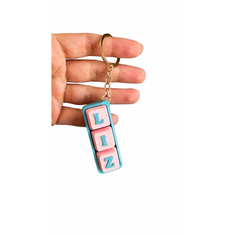 Chaveiro Nome (5 letras) Click Fidget Toy Bolso Teclado Mecânico Sensorial Antiestresse Alívio Relaxante TDAH Ansiedade