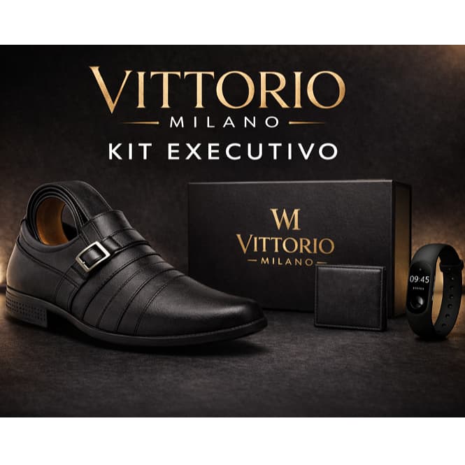 Sapato Social Oxford Masculino Vittorio Milano + Acessórios Exclusivos
