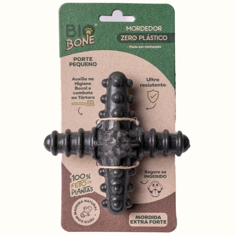 Mordedor Pet Biobone Asterisco Madeira Cães Pequenos Médios Mordida Extra Forte 100% Natural Seguro