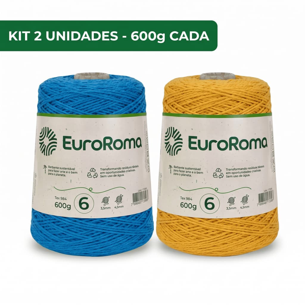 Kit 2 Barbante Euroroma Fio 6 600g