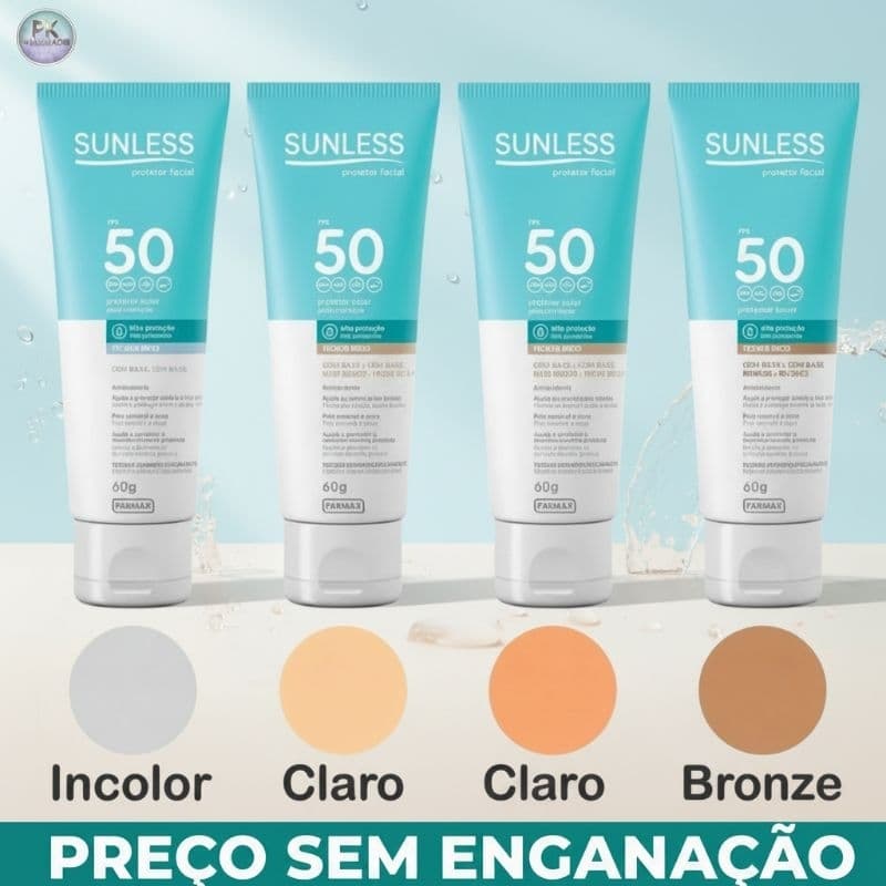 PROTETOR SOLAR FACIAL SUNLESS FPS50 60G (ESCOLHA O SEU)