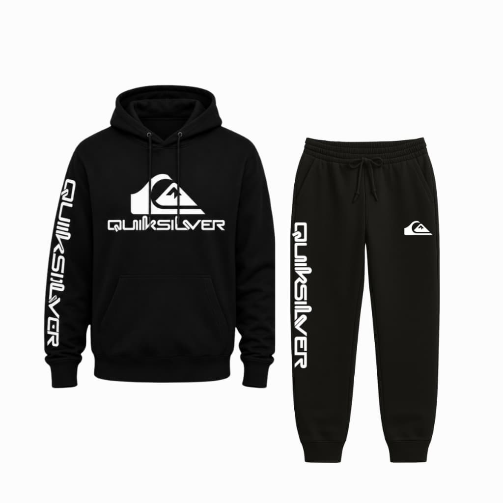 Conjunto Moletom Canguru Quiksilver Skate Surf Surfing Rua Streetwear Algodão