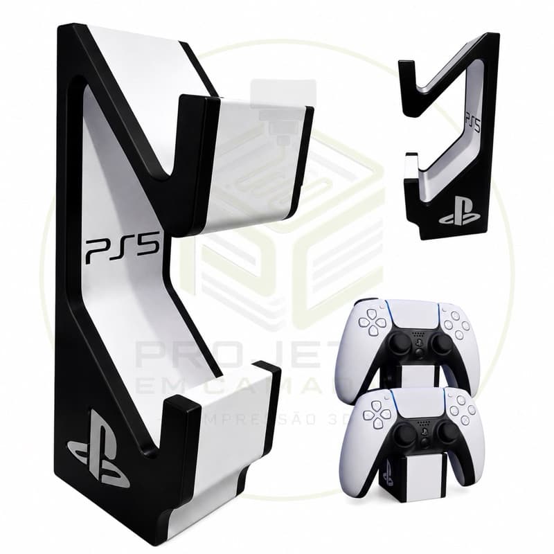 Suporte Duplo Controle PS5 Base Gamer Organizador DualSense Para 2 Controles Video Game