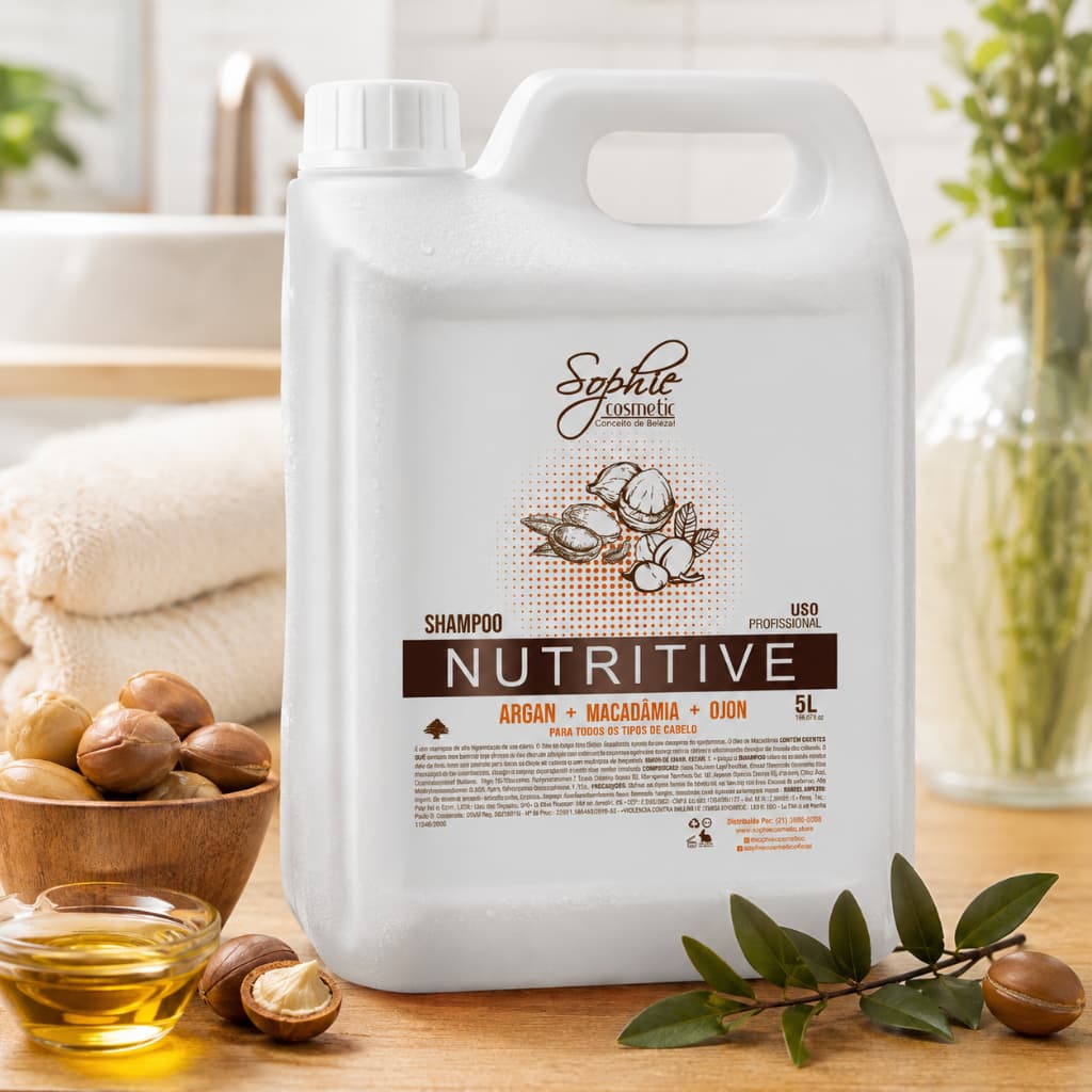 Shampoo Nutritive Lavatório 5L (Super Hidratante- Óleo de Ojon, Macadâmia, argan) Sophie Cosmetic