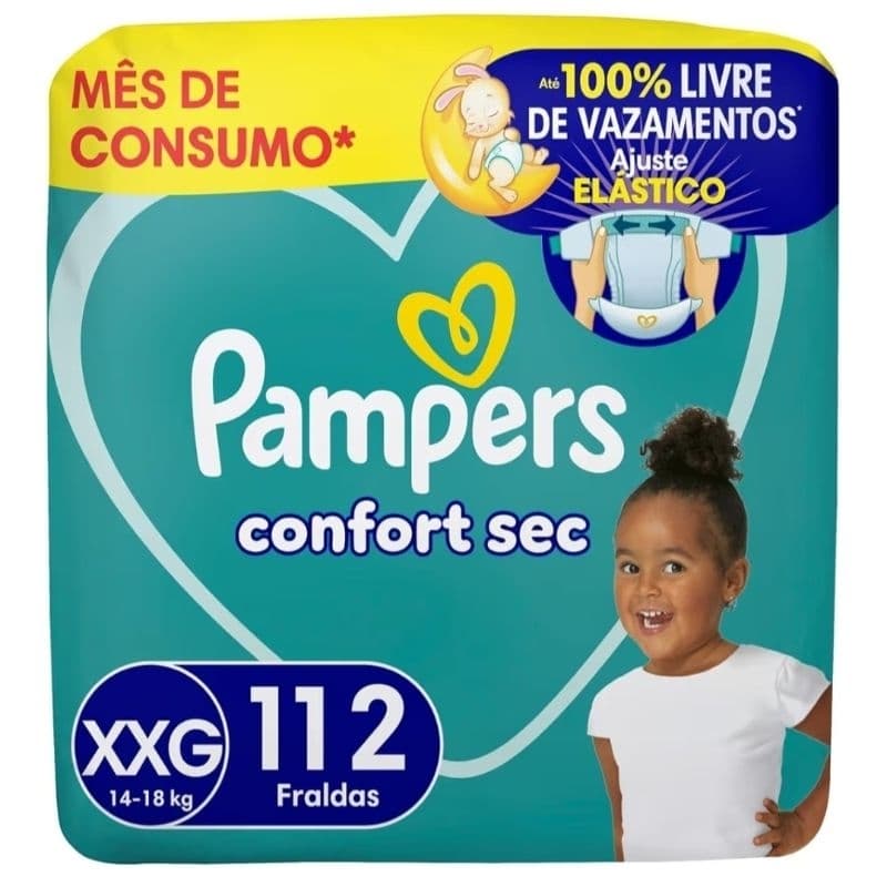 Fralda Pampers Confort Sec Tamanho XXG 112 Unidades