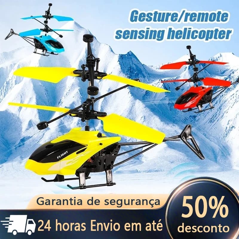 Aeronave De Controle Remoto Recarregável Com Detecção De Helicóptero Bidirecional Pendurado Interno Brinquedos sensor
