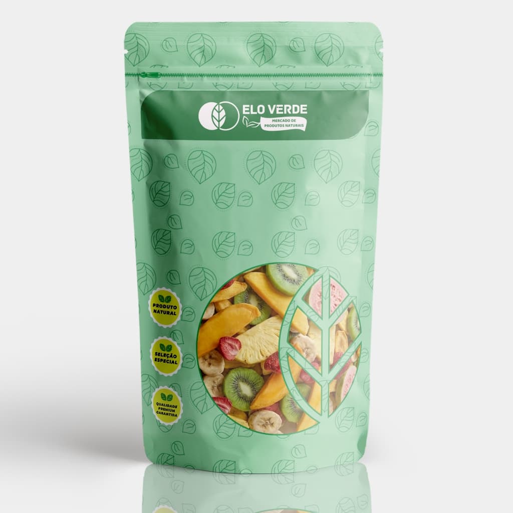 Mix de Frutas Tropicais Crocante Desidratadas Natural Snack Saudável