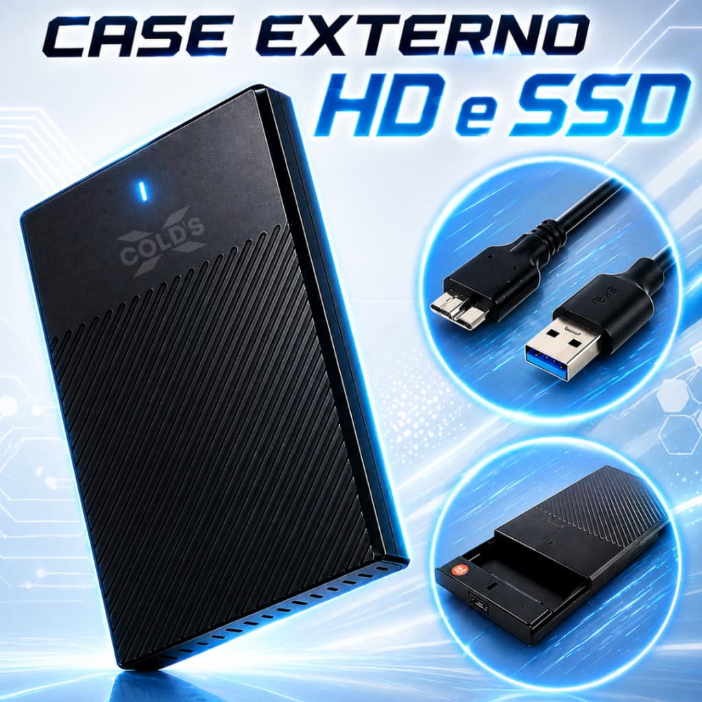 Case Externa USB 3.0 para HD e SSD 2,5 Polegadas SATA