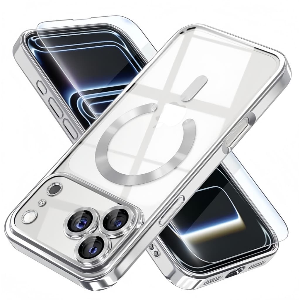 Capinha Capa Para IPhone 17 Pro 17 Pro Max Magnética Magsafe Case Película Camera Case Anel Laranja