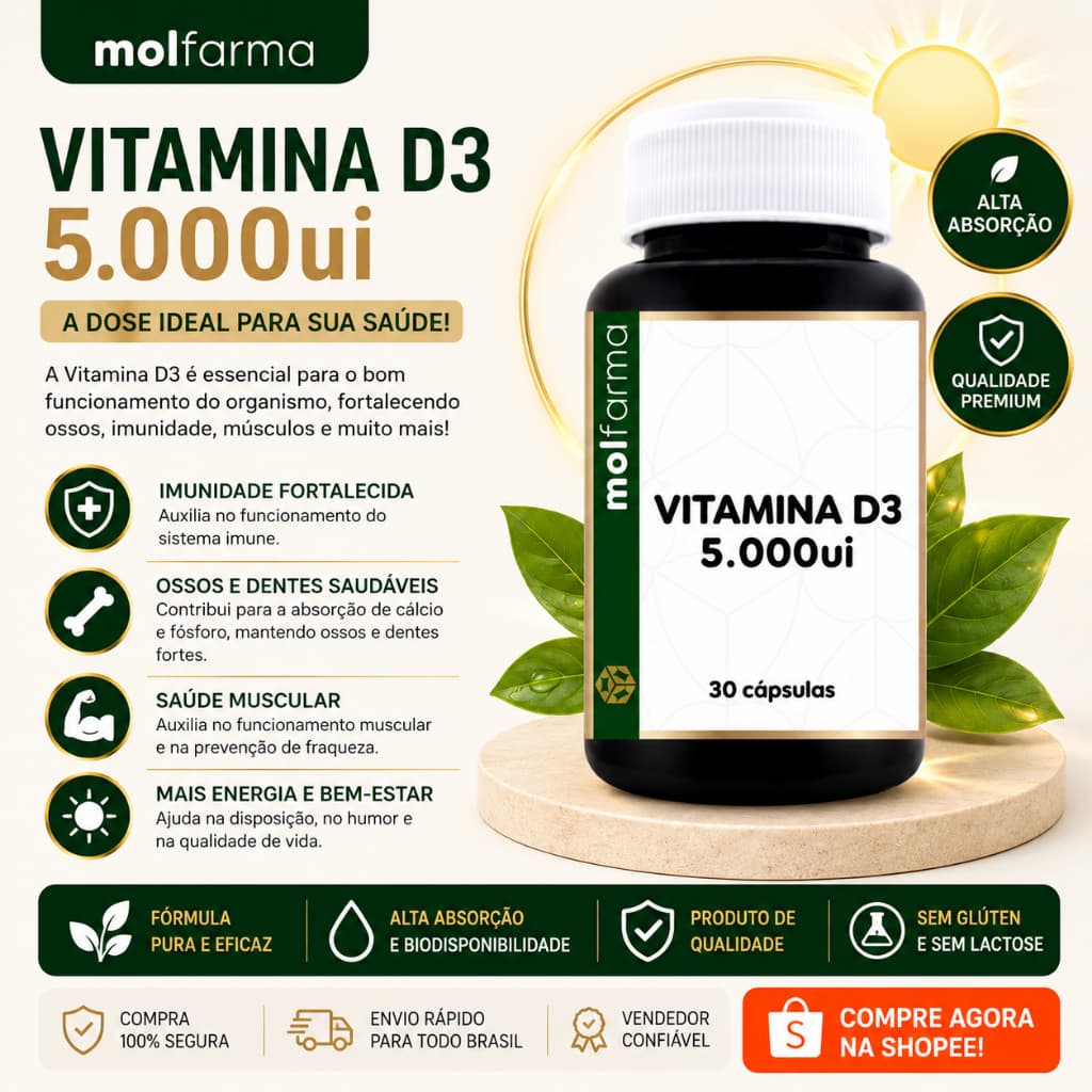 VITAMINA D3 5.000ui - 30 Cápsulas