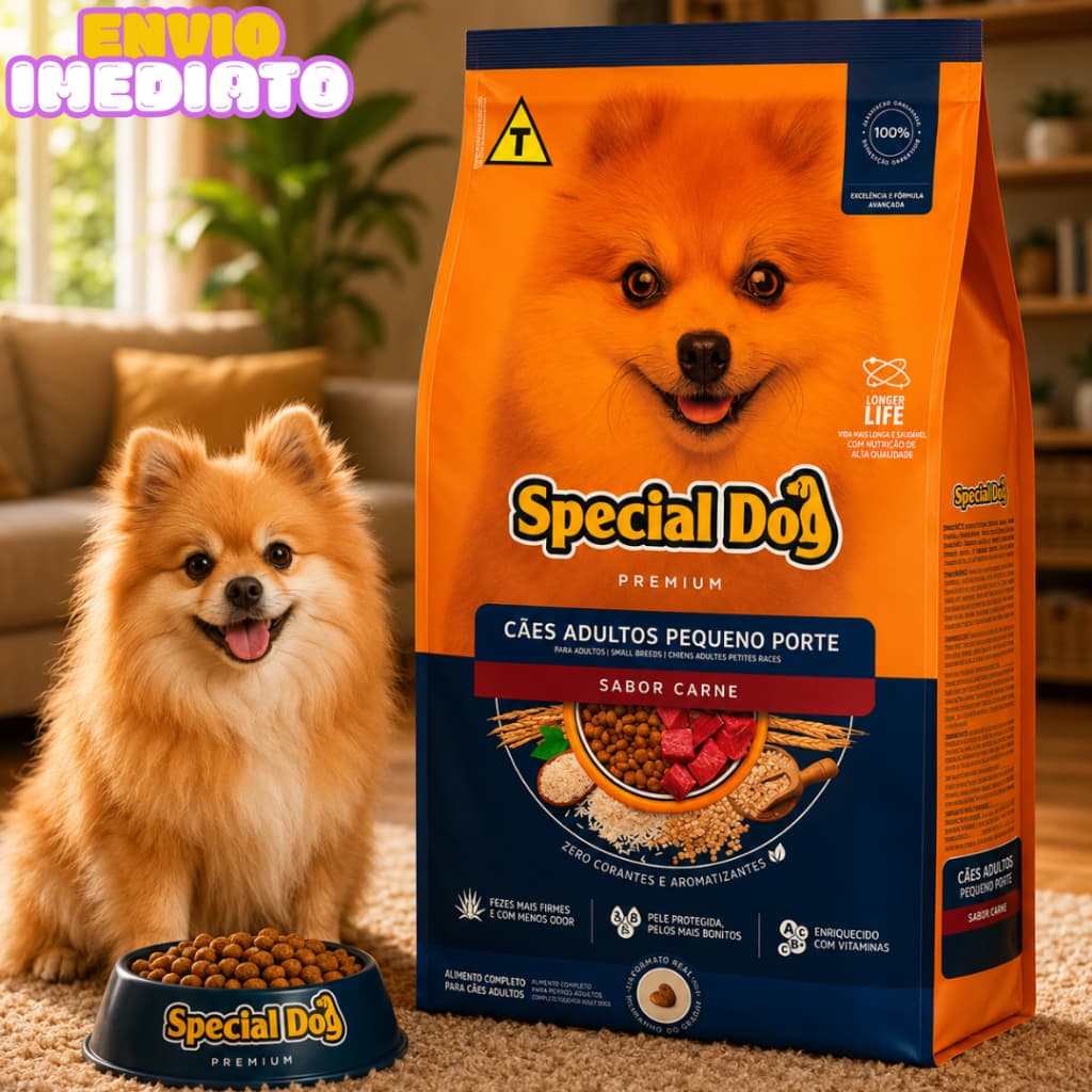 Ração para cachorro Special Dog Pequeno Porte Adultos 10KG sabor Carne - Envio Imediato