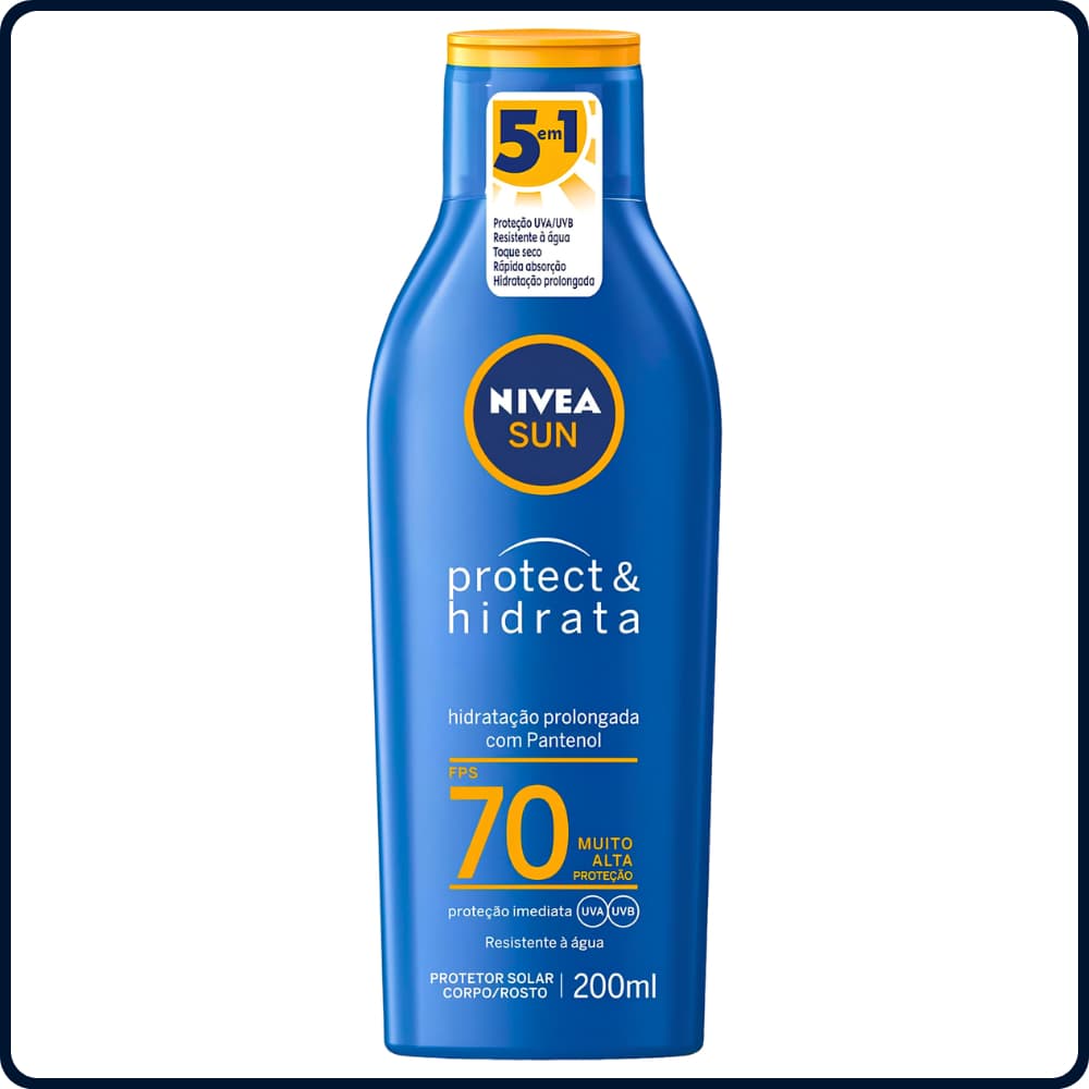 Protetor Solar Corporal e Facial Nivea Sun Protect & Hidrata FPS70 200ml